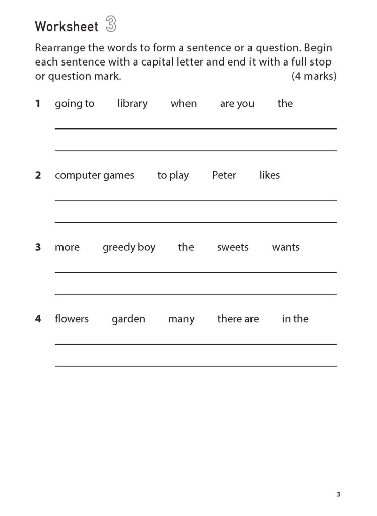 100 English Worksheets Primary 1 Word Order CPD Singapore Education 