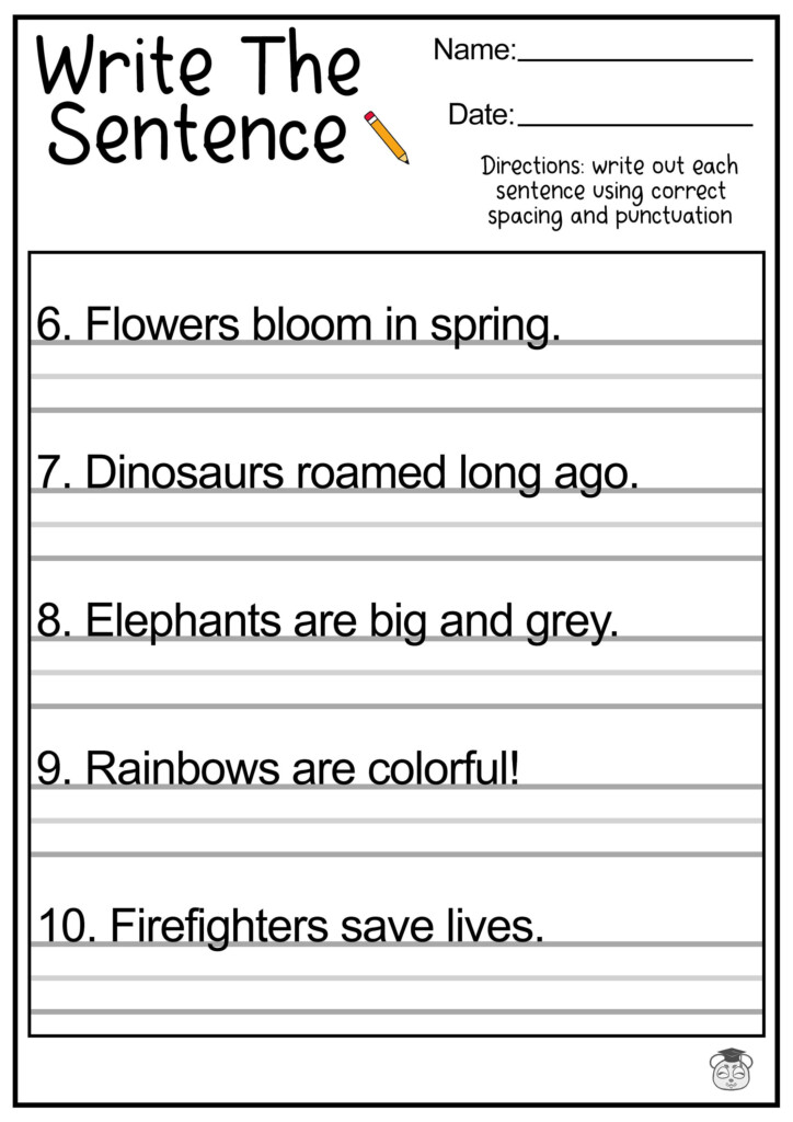 11 Printable Sentence Writing English Worksheets Improve Reading And 