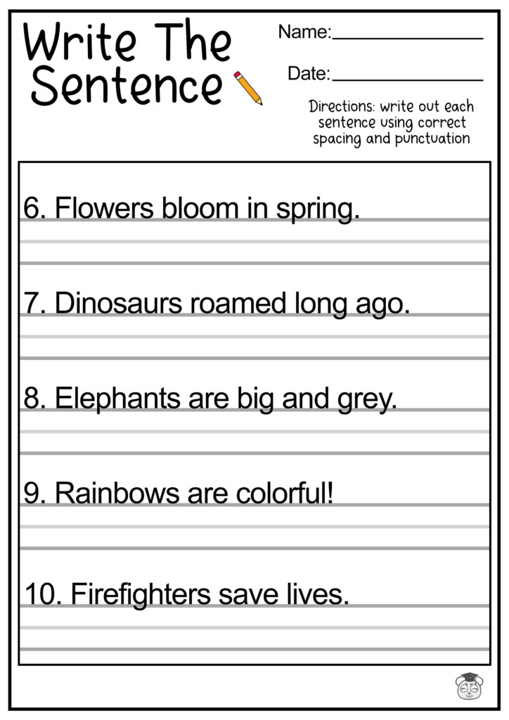 11 Printable Sentence Writing English Worksheets Improve Reading And 
