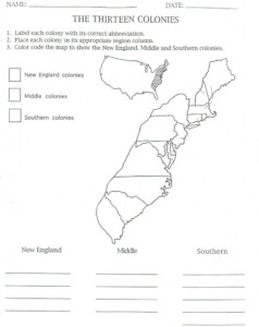 13 Original Colonies Worksheets