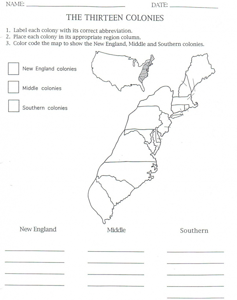 13 Original Colonies Worksheets