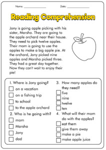 15 First Grade Reading Comprehension Worksheets Free PDF At
