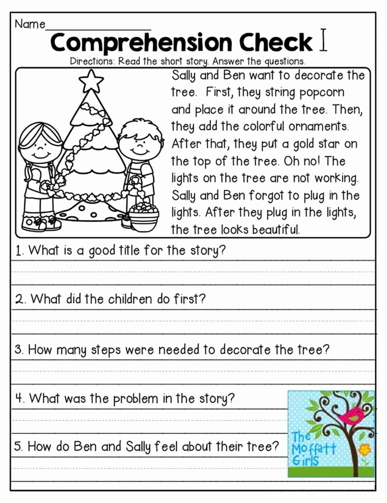 1st Grade Comprehension Worksheet