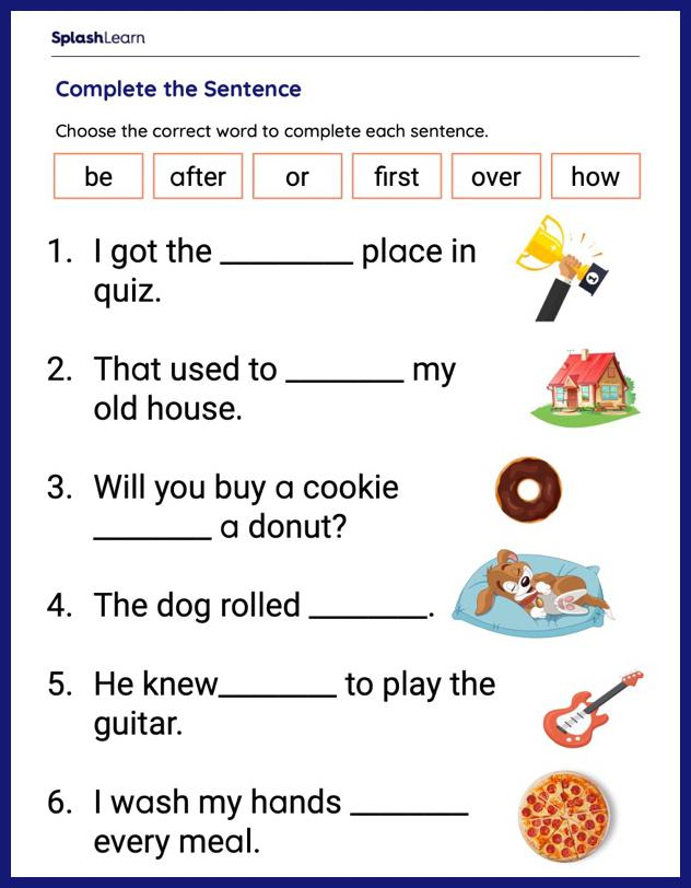 1st Grade ELA Sight Words Worksheets Free Printable SplashLearn