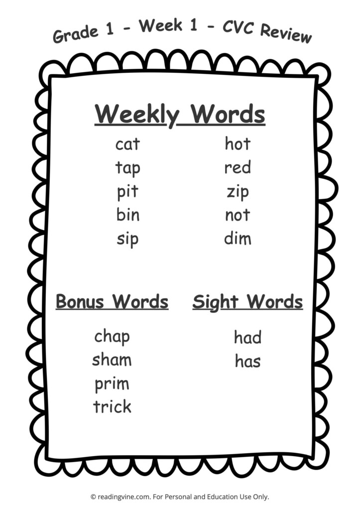 1st Grade Spelling Worksheets Free Printables