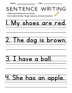 1st Grade Writing Worksheets