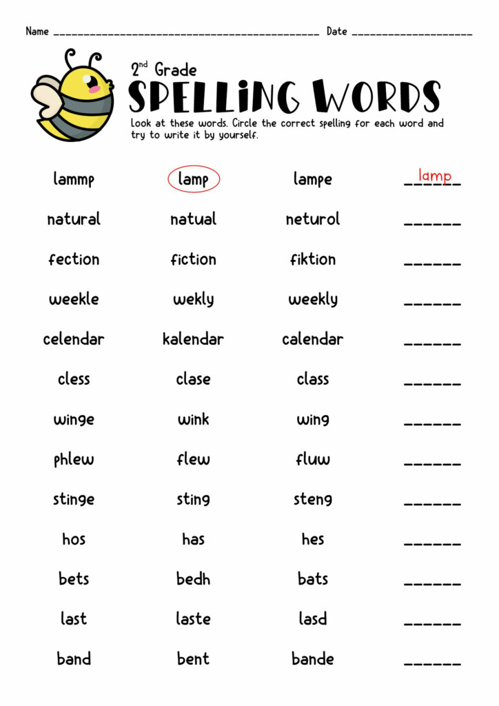 2nd Grade Spelling Practice Worksheets