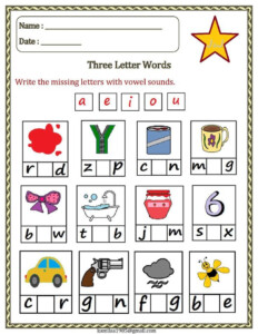 3 Letter Words Worksheet