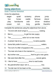 4 Grade English Worksheets