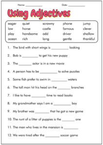 4th Grade Language Arts Worksheets Printable Exercises