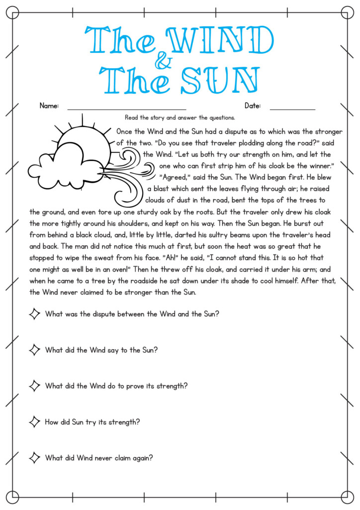 4th Grade Reading Comprehension Worksheets Worksheets Library