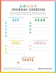 5 4 3 2 1 Senses Therapy Worksheets Coping Skills Mental Health