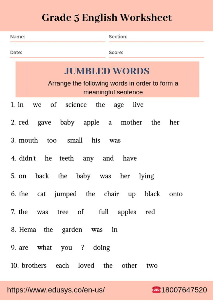 5 Grade Ela Worksheets Language Worksheets