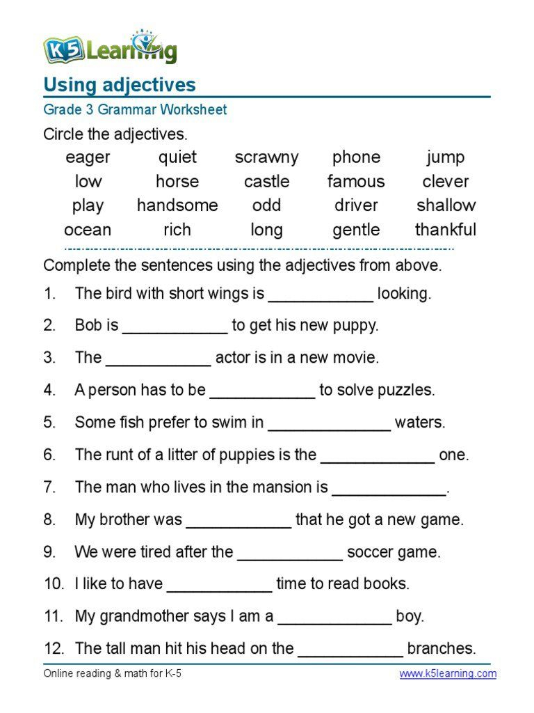 5th Grade English Worksheets Free Grammar Worksheet Grammar 
