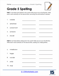 5th Grade Spelling Words Worksheets 15 Worksheets