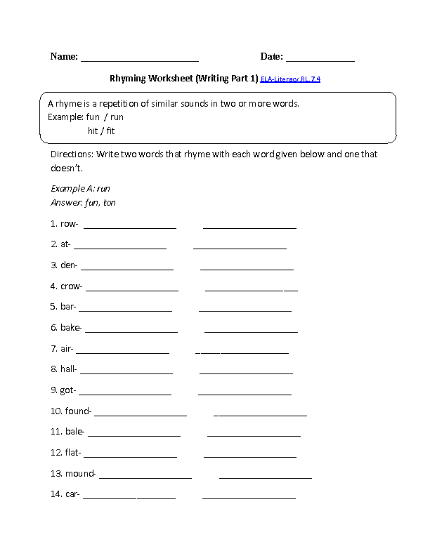 7th Grade Common Core Reading Literature Worksheets