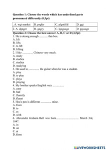 8th Grade English Worksheets