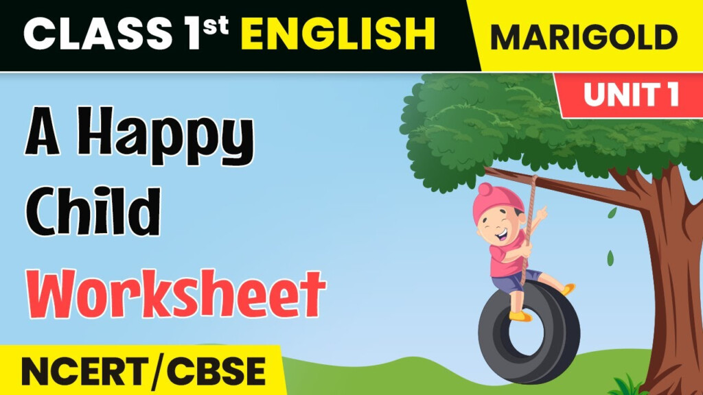 A Happy Child Worksheet Class 1 English Marigold Unit 1 A NCERT 