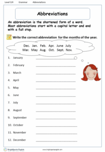 Abbreviations Worksheet English Treasure Trove Abbreviations