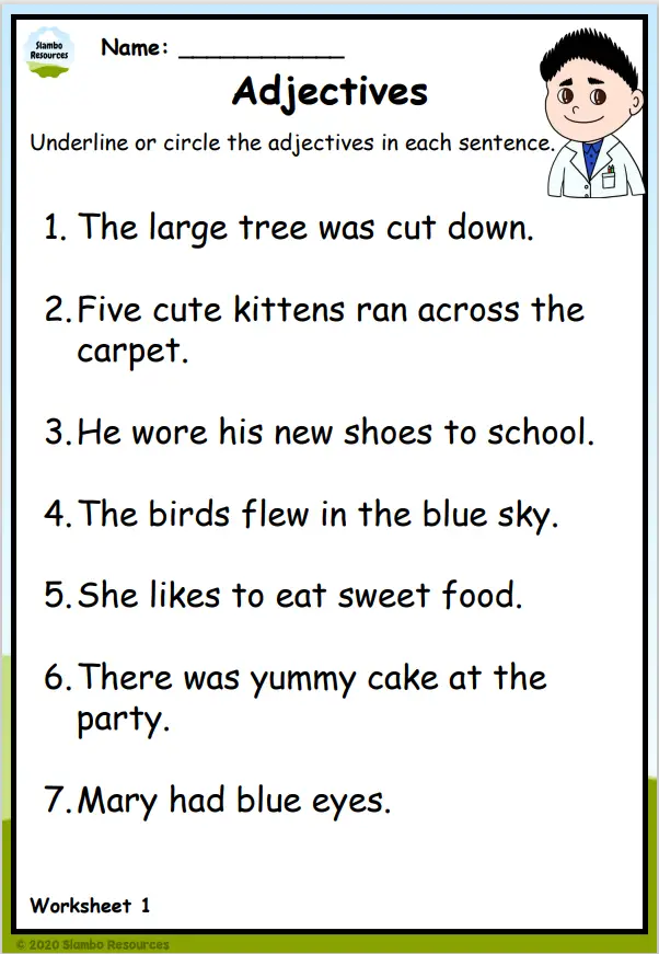 Adjectives Live Worksheet Grade 2 Adjectiveworksheets