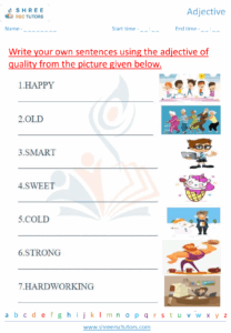 Adjectives Worksheets For Grade 2 English Shree Rsc Tutors