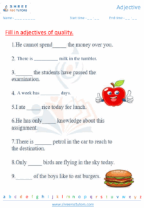 Adjectives Worksheets For Grade 2 English Shree Rsc Tutors