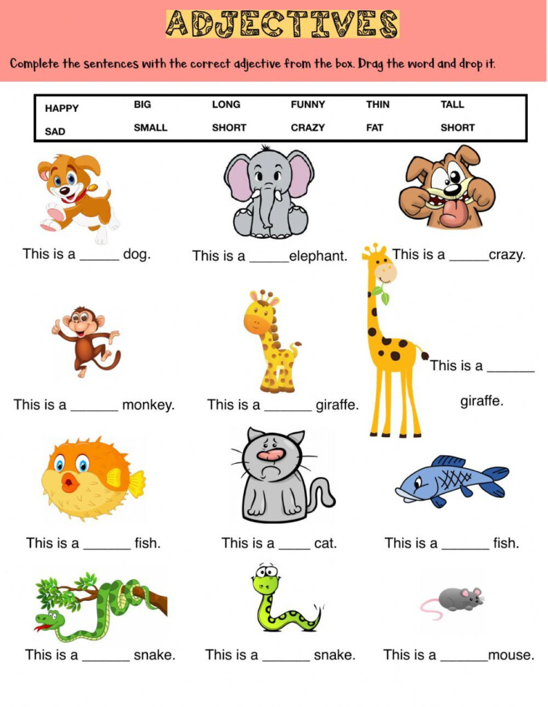 Adjectives Worksheets For Grade 2 Material Escolar En Ingles 