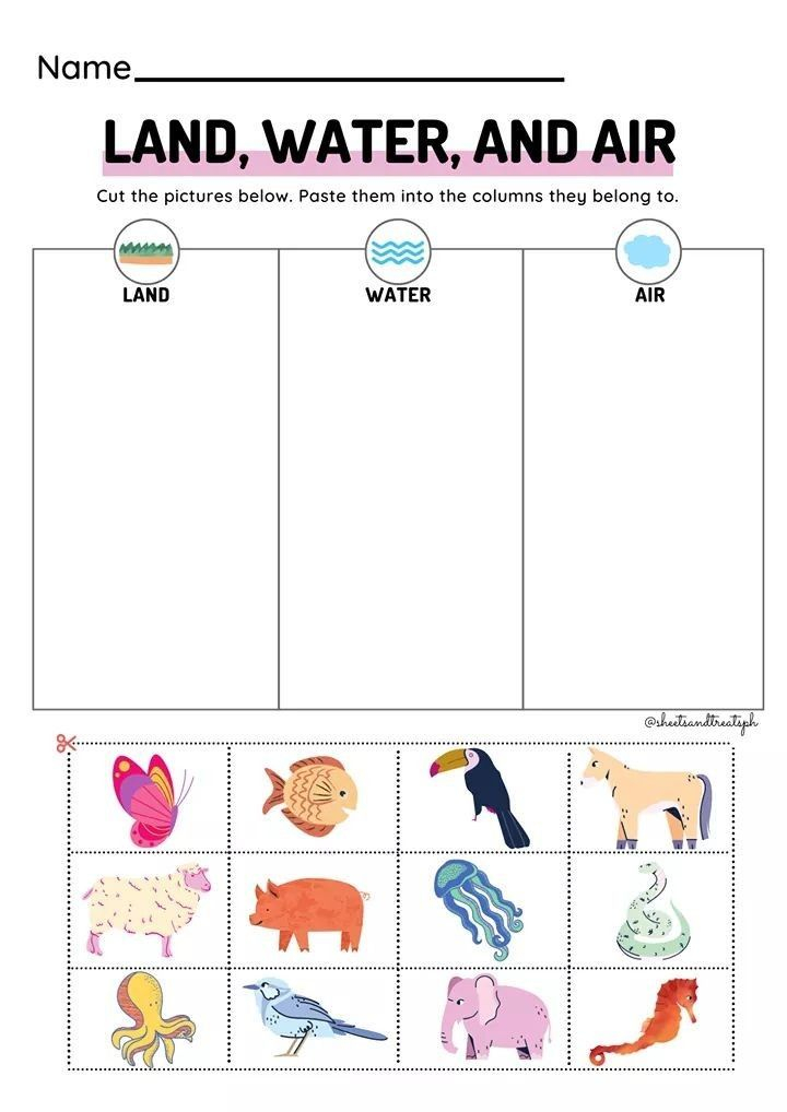 Air And Water Worksheet For Grade 1