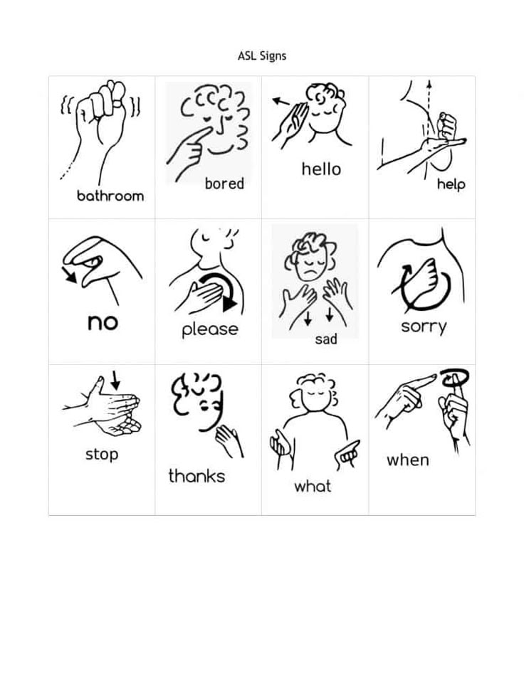American Sign Language Worksheet