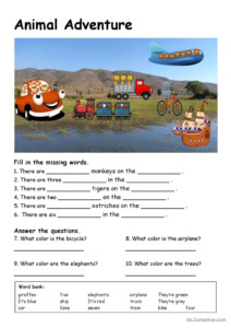 Animal Adventure English ESL Worksheets Pdf Doc