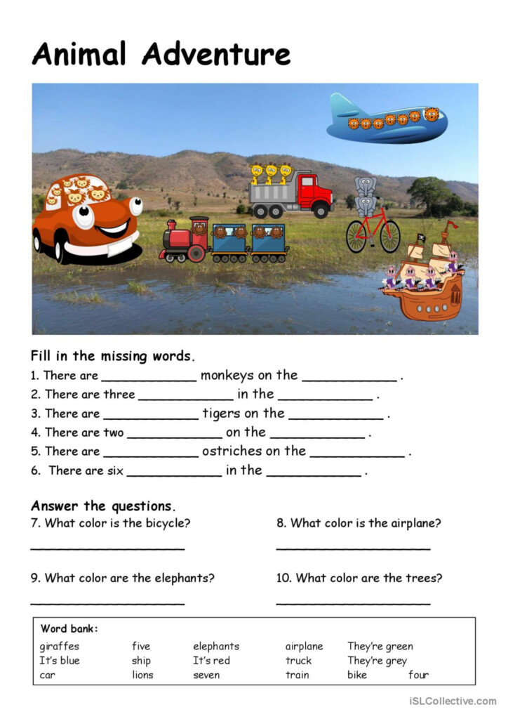 Animal Adventure English ESL Worksheets Pdf Doc