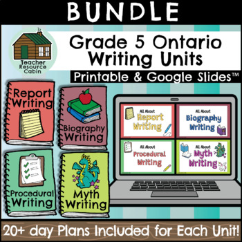 BUNDLE Grade 5 Writing Workbooks Ontario Language Curriculum TpT