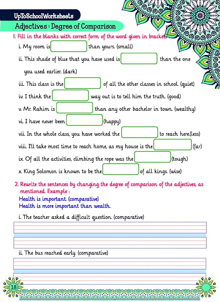 Buy Grade 3 English Grammar Language Worksheets CBSE ICSE With 