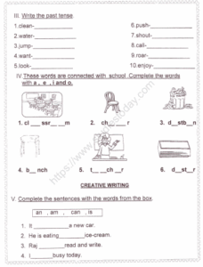 CBSE Class 1 English Grammar And Vocabulary Worksheet