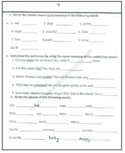 CBSE Class 2 English Dictation Words Worksheet