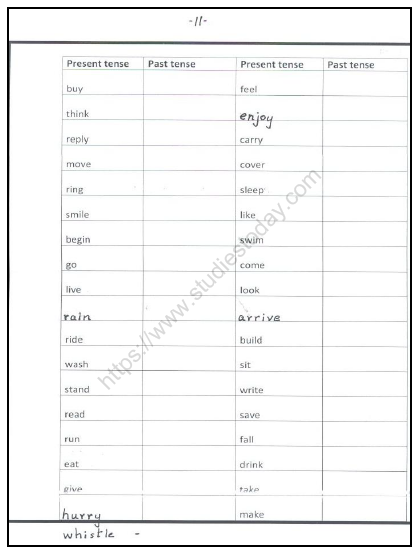 CBSE Class 2 English Dictation Words Worksheet