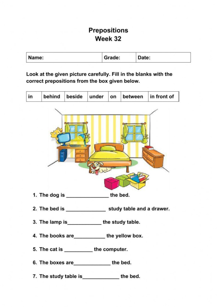 CBSE Class 2 English Prepositions Worksheet Worksheets Library