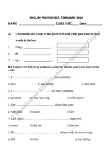 CBSE Class 2 English Worksheets English Grammar Worksheets English
