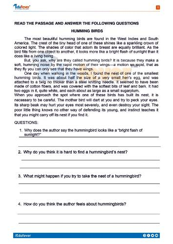 CBSE Class 4 English Printable Worksheet In PDF