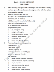 CBSE Class 4 English Worksheets