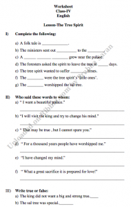 CBSE Class 4 English Worksheets