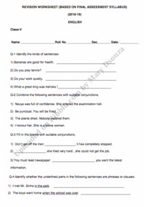 CBSE Class 5 English Worksheets