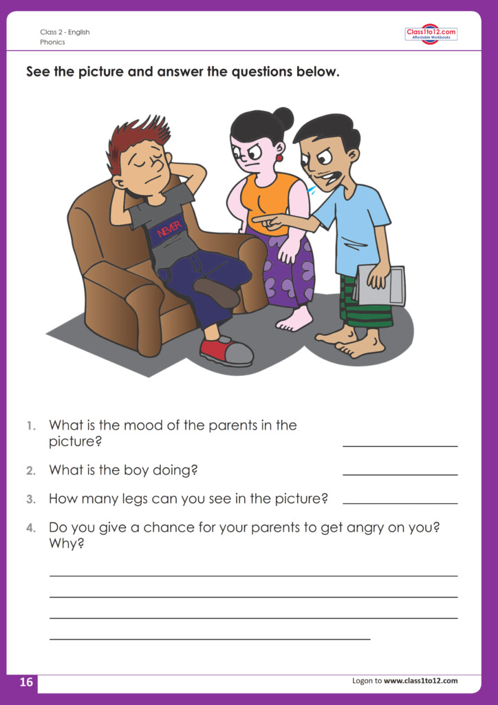 CBSE NCERT Class 2 English Picture Description Worksheet Class1to12
