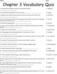 Chapter 3 Vocabulary Quiz Worksheet WordMint Worksheets Library
