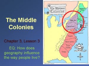 Chapters 3 4 Chapter 3 The English Colonies