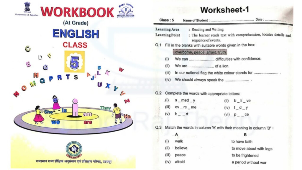 Class 5 English Worksheet 1 English Worksheet Answers Class 5 