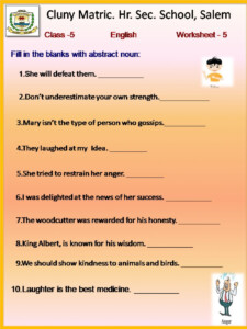 Class 5 English Worksheet 5 Worksheet