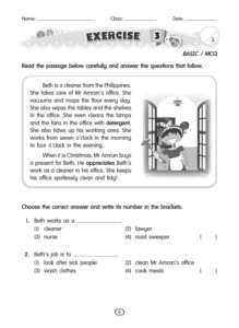 Comprehension Primary 1 Printable Worksheet