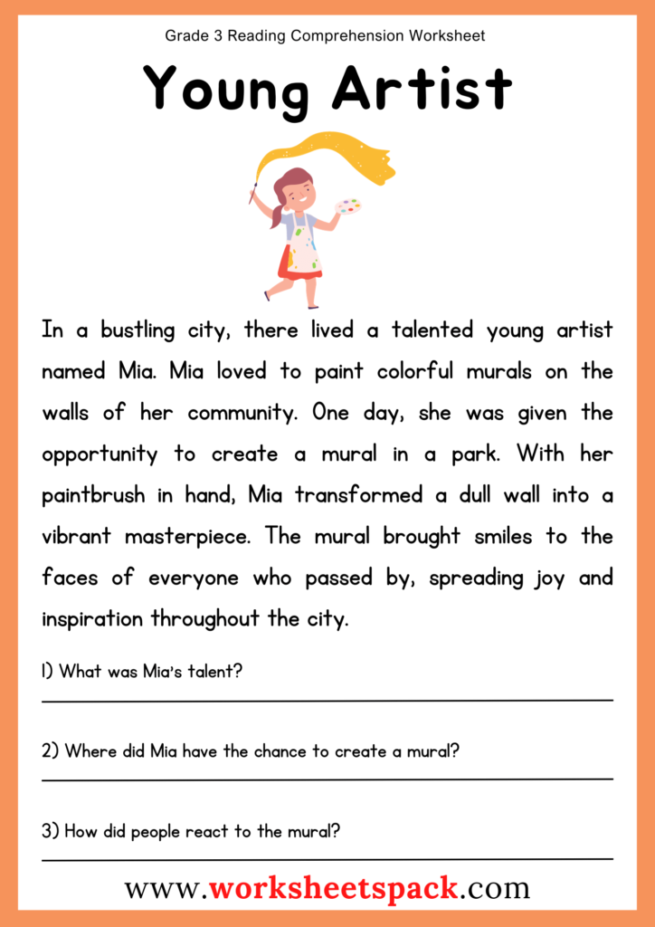 Comprehension Worksheets For 3rd Grade