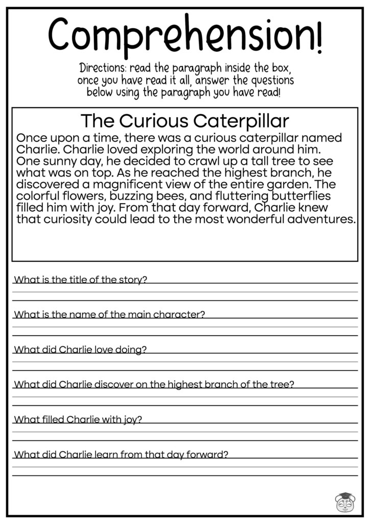 Comprehension Worksheets For 5th Grade